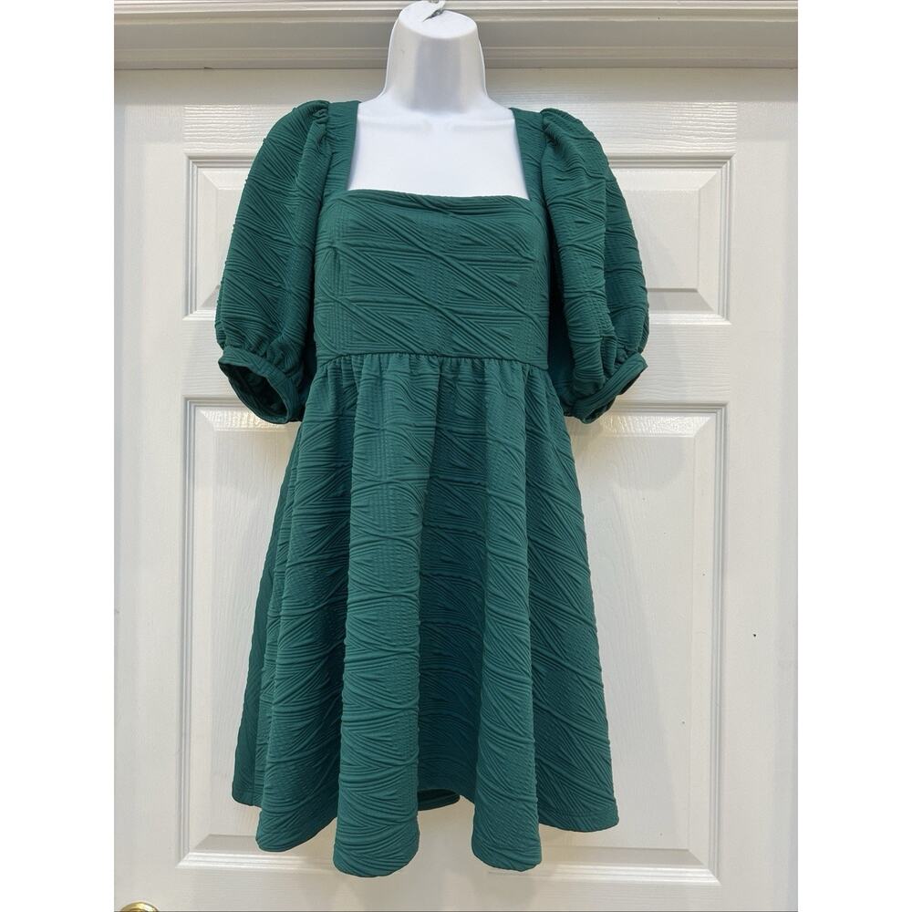 NWT Free People Dress Mini Green Sz Small S Babydoll Back Tie MRSP $110 Pockets